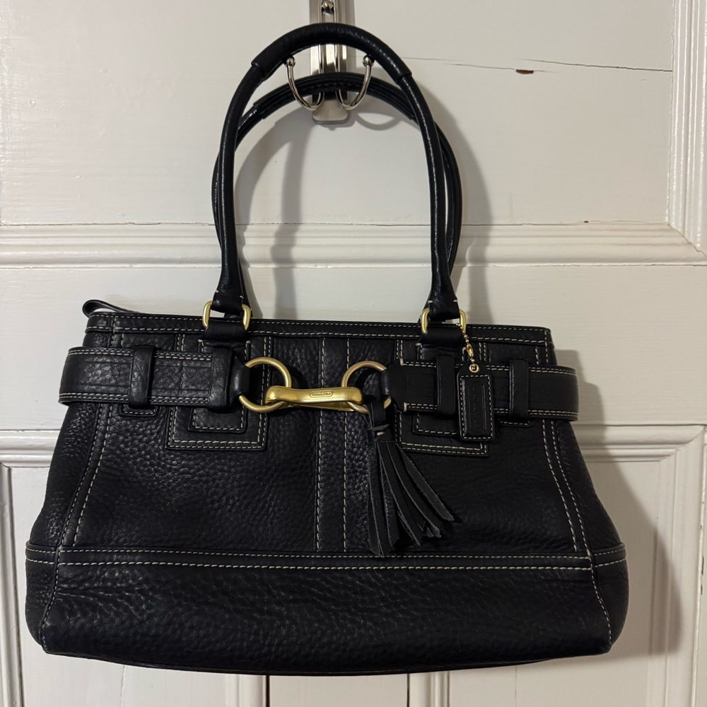 Vintage Hampton Coach Black Shoulder Bag